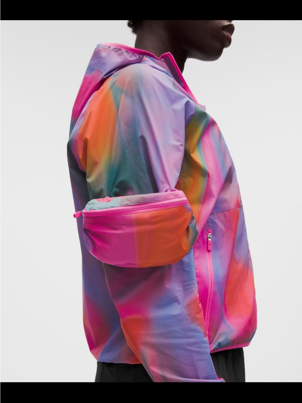 lululemon🍋Packable Trail Running Multicolor Hooded Jacket Size 12 NWT💖🧡💙 - Picture 6 of 16